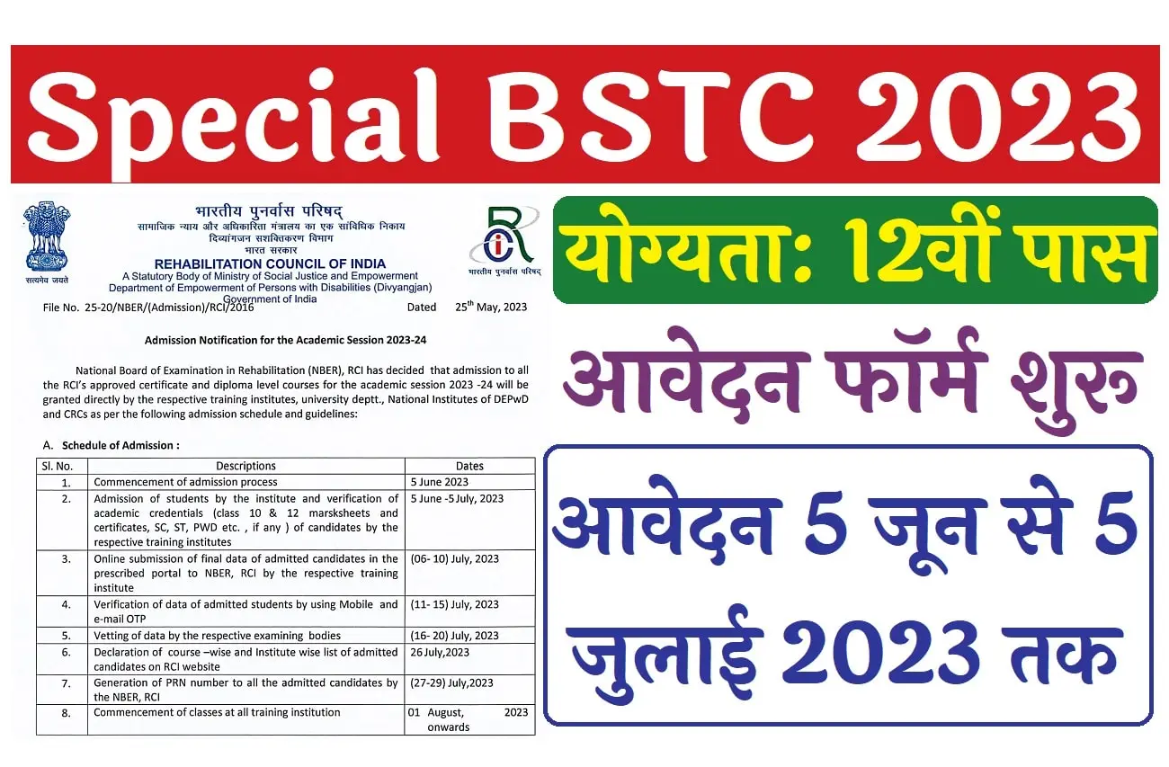 Special Bstc Application Form 2023
