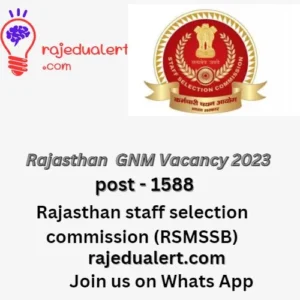 Rajasthan GNM vacancy 2023