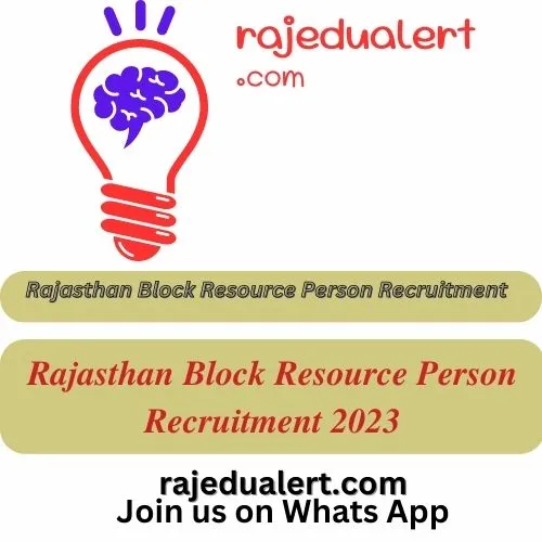 Rajasthan Block Resource Person Recruitment 