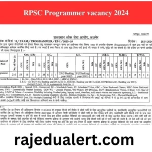 RPSC Programmer vacancy 2024
